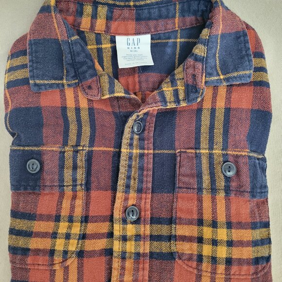 GAP Boys Organic Cotton Flannel Shirt – Size M (8) - Picture 4 of 5